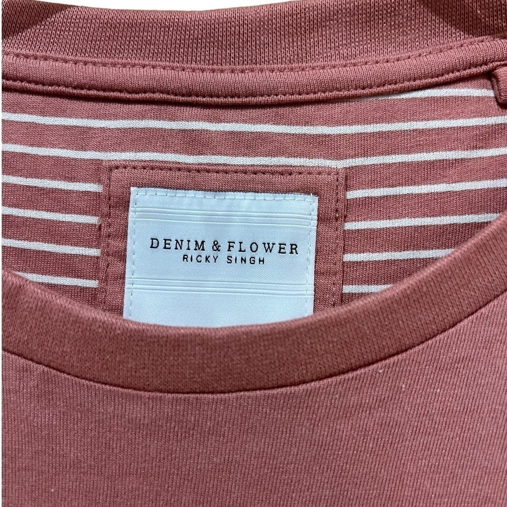 Denim & Flower Pink Short Sleeve Tee Shirt - Picture 3 of 6